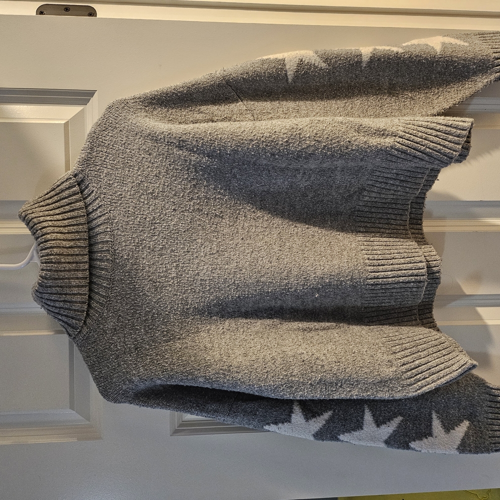 Gray Star Pattern Sweater